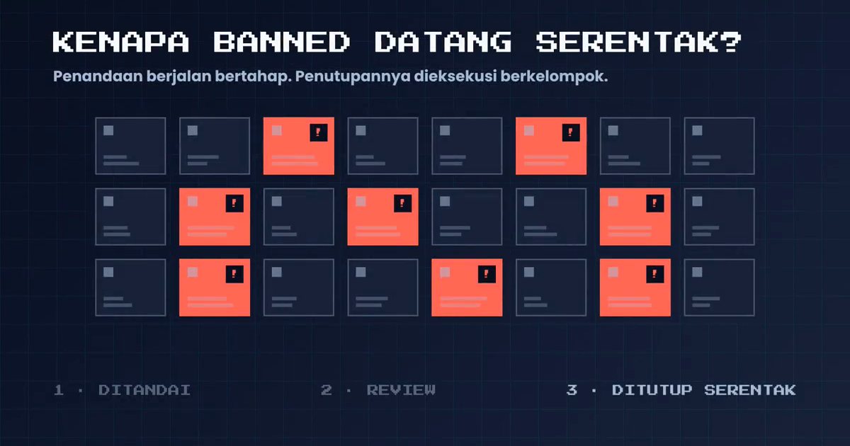 Akun ditandai satu per satu lebih dulu, lalu ditutup serentak dalam satu gelombang