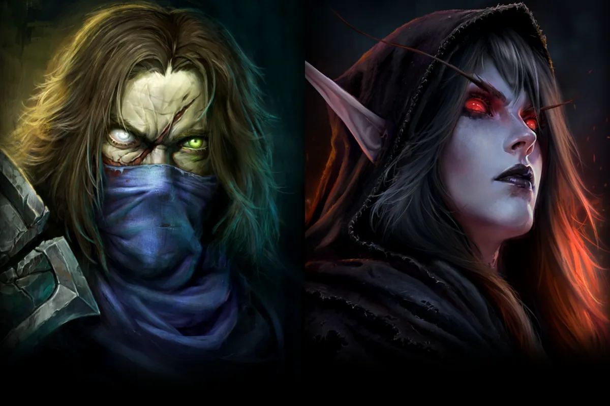 Potret Garek Bandarion bermasker biru dan Dark Ranger Anya bermata merah, dua tokoh utama baru Forsaken Kingdom