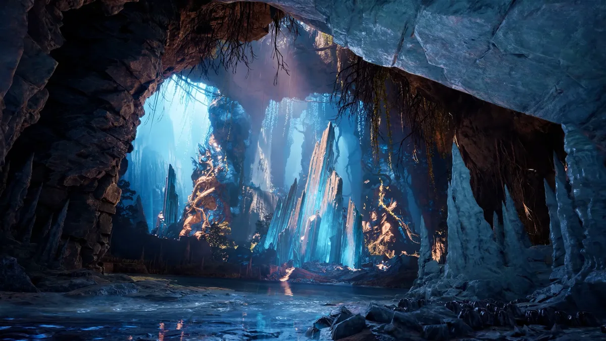 Gua kristal biru di AION 2, suasana dungeon yang jadi medan Expedition 5 orang