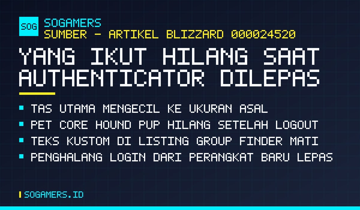 Empat hal yang ikut hilang saat Battle.net Authenticator dilepas dari akun