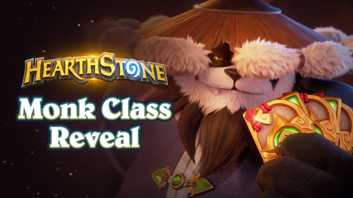 Chen Stormstout memegang kartu Hearthstone di trailer sinematik class Monk