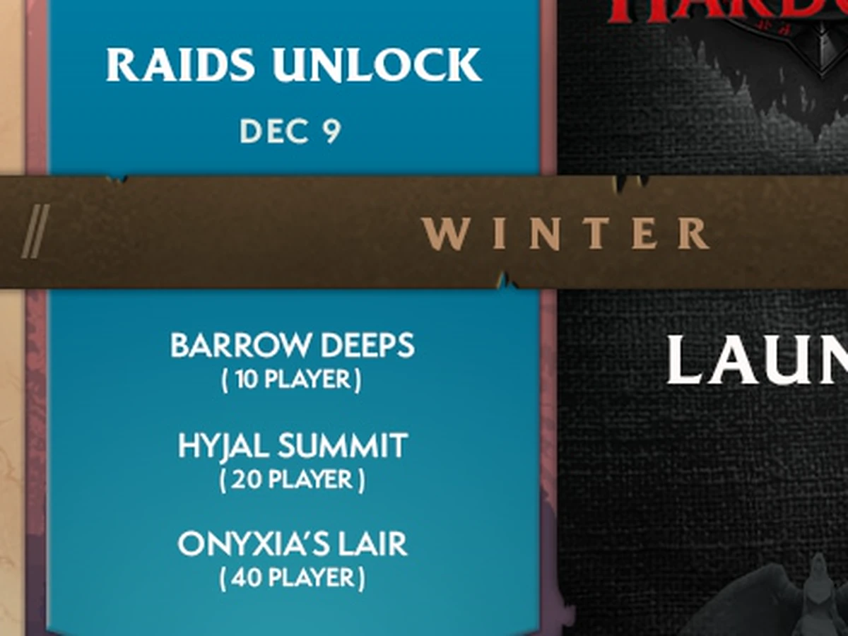 Roadmap resmi: raid terbuka 9 Desember, Barrow Deeps 10 pemain, Hyjal Summit 20 pemain, Onyxia's Lair 40 pemain