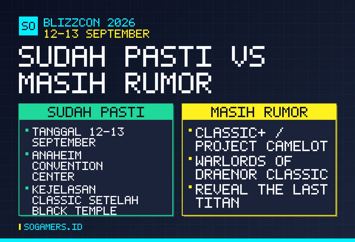 Perbandingan apa yang sudah pasti soal BlizzCon 2026 versus apa yang masih rumor